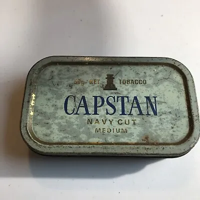 VTG Capstan Navy Cut 50g MediumTobacco Pocket Tin England Wills Bristol & London • $14.50