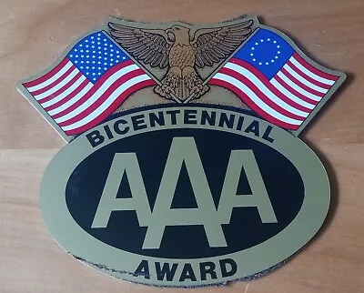 NOS Metal 1976 AAA Car Emblem License Plate Topper Badge Bicentennial Award  • $29.99