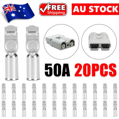 $9.45 • Buy 20x Anderson Style Plug Connectors 50 AMP 6AWG 12-24V DC Power Tool Terminals 