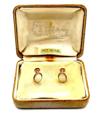 9ct Yellow Gold Fire Opal Victorian Style Screwback Vintage Earrings 9k Gold 375 • $148.95