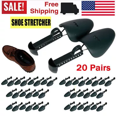 20 Pairs Adjustable Shoe Support Shapers Plastic Keepers Stretcher Tree For Men • $37.99