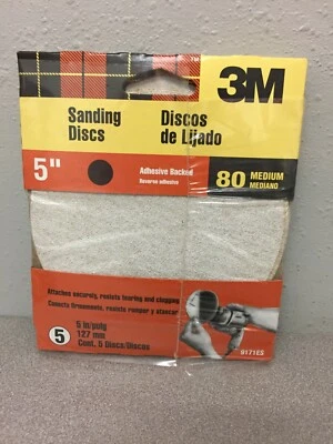 $19.98 • Buy 9171NA 3M 5in Aluminum Oxide Adhesive Sanding Disc 80 Grit M (5 PACKS Of 5)