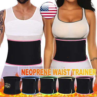 Men Women Waist Trainer Body Shaper Abdomen Belt Fat Burner Belly Compression • $5.49