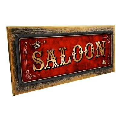 Red Saloon Metal Sign; Wall Decor For Mancave Den Or Gameroom • $29.99