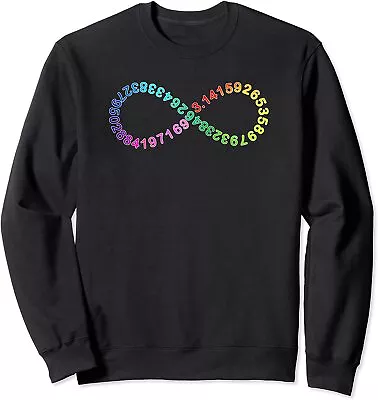 Funny Pi Day Math Digits Of Pi Infinity Rainbow Gift Unisex Crewneck Sweatshirt • $26.99