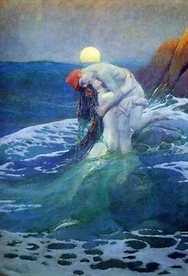 The Mermaid HOWARD PYLE Fine Art Giclee Canvas Print • $9.95