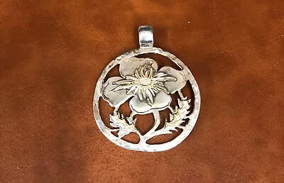 Sterling Floral Pendant Israel NOY Vintage • $34.95