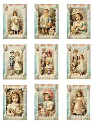 Vintage Victorian Easter A MULTI-SIZE SET Cotton Fabric Quilt Blocks • $13.50