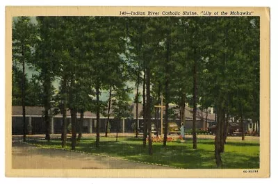 Indian River Michigan Catholic Shrine Lily Of The Mohawks 1950s Vintage Postcard • $6.99