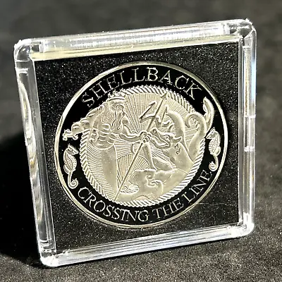 Shellback United States Navy Marine Corps USN USMC Challenge Coin SILVER Finish • $8.98