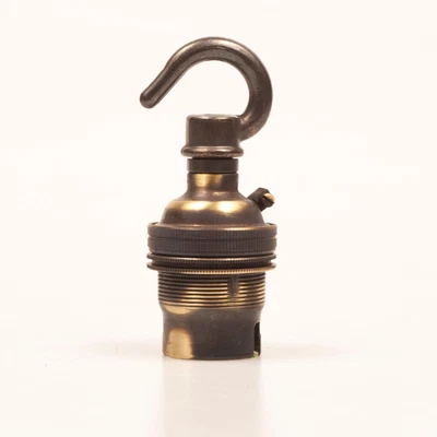 £10.50 • Buy Top Quality Brass Bayonet BC B22 Lampholder With Hook 10mm Entry UK Made