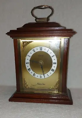 Vintage Metamec Wood & Brass Quartz Mantel Or Carriage Clock • £9.99
