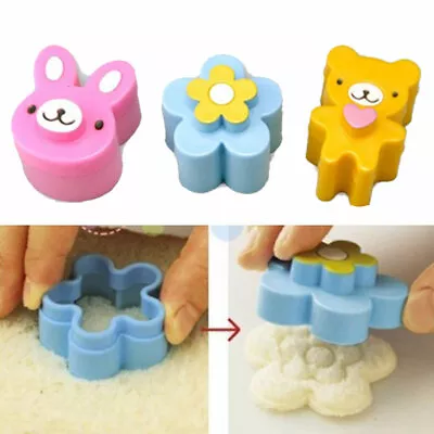 £5.79 • Buy 3X Toast Bread Mold Sandwich Cutter Bento Maker Crust Cookie Panda Rabbit Flower