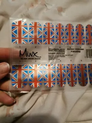 Silver Union Jacks (fingers) MINX PROFESSIONAL NAIL WRAPS NEW SALON QUALITY  • £15