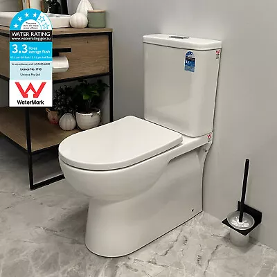 Bathroom Wall Faced Hygiene Rimless Toilet Suite Soft Close Seat S P TRAP WELS • $409