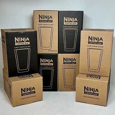 8pcs Ninja 12oz. Double Walled Insulated Glass Cup Mug For Coffee Bar Cafe Forte • $39.90