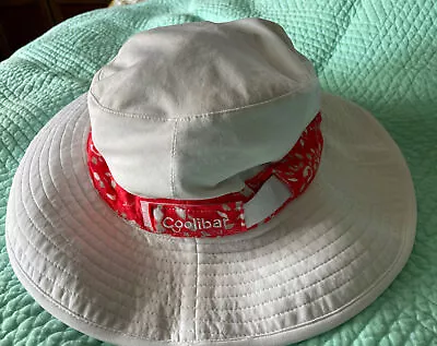 Coolibar Womens Sun Hat White Coral Bucket Adjustable Full Golf Beach • $19