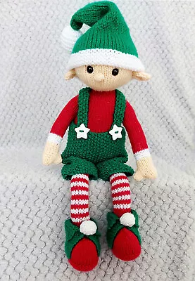 Santas Helper Christmas Elf Toy Ornament Posable KNITTING PATTERN DK 46cm LH021 • £2.19