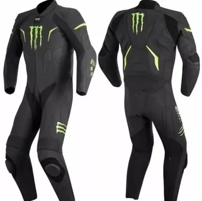 New Men's Racing 1 Piece Motorcycle Moto Gp Biker Leather Suit • $273.52