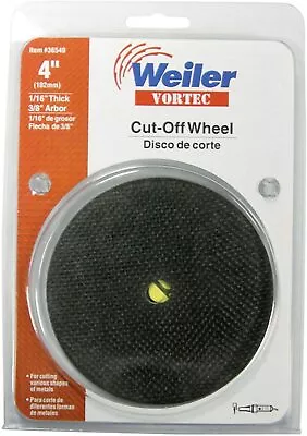 Weiler VORTEC 4  X 1/16TH X 3/8  Wolverine Fast Cut Cut-Off Wheel #36540 • $7.99