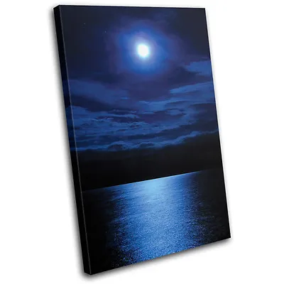 Stunning Sunset Seascape SINGLE CANVAS WALL ART Picture Print VA • £19.99