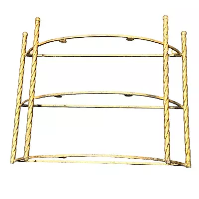 Hollywood Regency Gold Metal Wall Mounted Shelf MCM Vintage • $14.98