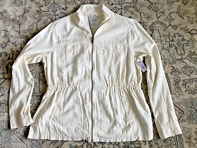 New Old Navy Linen Rayon Safari Jacket Zip Mens Xlt Tall Ivory Hunter Nwt Nos • $29.99