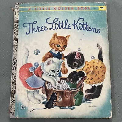 The Three Little Kittens  Little Golden Book 1942 Child's First Nursery Story • $2.50