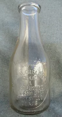 Vintage 1942 Treq Embossed 1 Qt Milk Bottle Crystal Creamery Gainesville Texas • $39.99