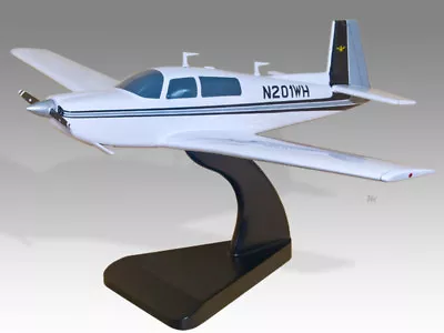 Mooney M20J Solid Kiln Dried Mahogany Wood Replica Airplane Desktop Model 1 • $198.46