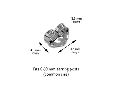 $15.95 • Buy Real 14K White Gold Finish Earring Backs Medium 1 Pair Butterfly Value $59.00