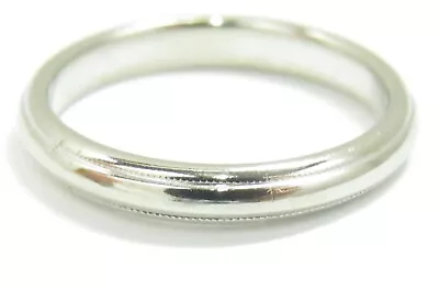 Artcarved 14K White Gold 2mm Milgrain Wedding Band Sz 4.5 Anniversary Ring 2.2g • $195