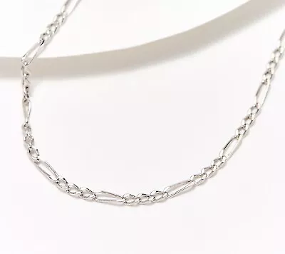 2mm Classic Figaro Chain Necklace Lobster Clasp Real 14K White Gold QVC • $210