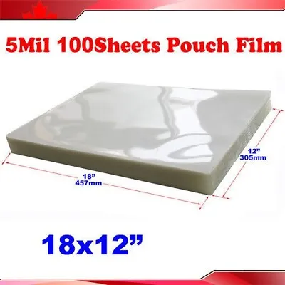 5 Mil Clear 12  X 18  Large Size Glossy Thermal Laminating Pouches Lamination Sh • $40.05