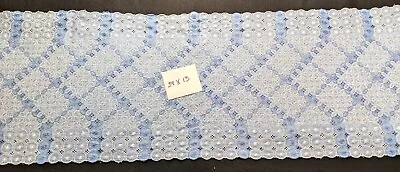 Vintage Blue & White Eyelet Lace Dresser Scarf 39x13 • $8