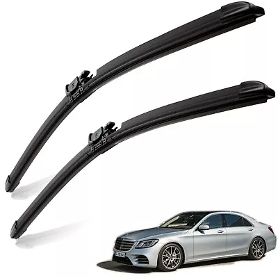 Fits Mercedes S Class W222 2014-2020 Front WIper Blades Spray Bars Heated 091 • £69.99