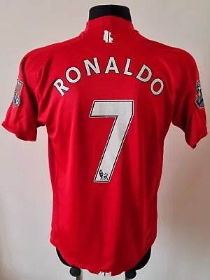 Manchester United 2007 - 2009 Home Football Nike Shirt #7 Ronaldo Size Large  • $100