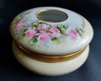 Vintage Hand Painted Roses Hair Receiver By  IT UNO Favorite Bavaria Signed  • $19.95