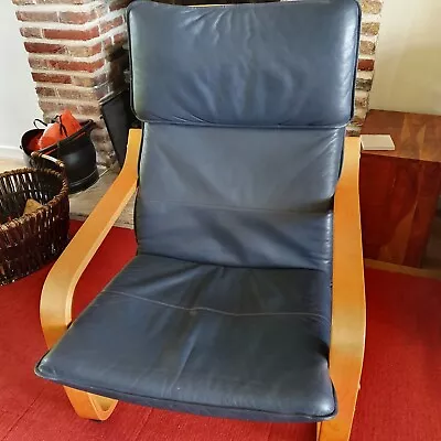 Navy Leather Cushion For IKEA POANG Chair • £15.50