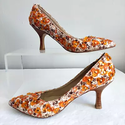 Dolce By Mojo Moxy High Heel Shoes Pumps Textured Flower Print 7 • $22