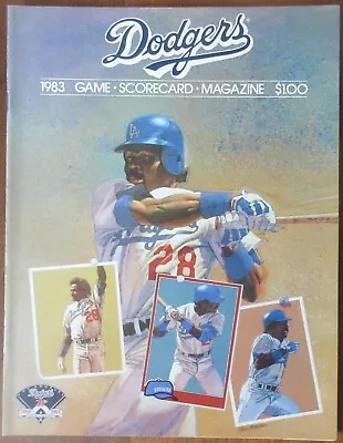1983 Los Angeles Dodgers Scorecard (Dodgers Vs Mets)-Pedro Guerrero S. Koufax • $1.79