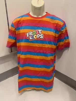 Kelloggs Froot Loops Cereal~ Striped  Short Sleeve T-Shirt ~Mens Large ~ NEW • $17.49