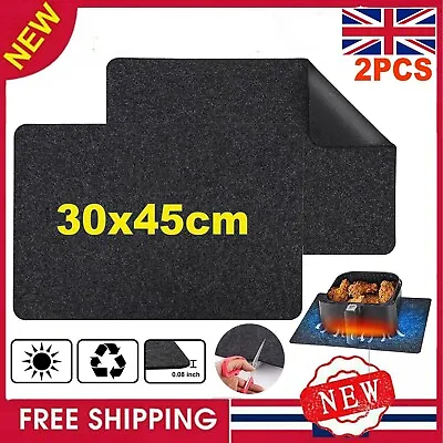 £8.99 • Buy Heat Resistant Mats 2pc Kitchen Countertop Silicone For Air Fryer Coffee Maker