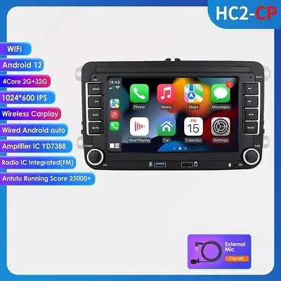 Android 12 CarPlay 4 Core Car Stereo Radio FM GPS For VW Volkswagen Amarok Golf • $105.99