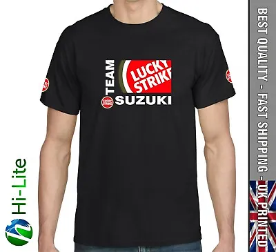 Ts87 Team Lucky Strike Suzuki Black T Shirt Rgv250 Gsxr Schwantz Barros Gamma • $25.08