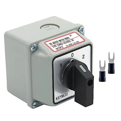 20A Rotary Changeover Switch With Exterior Box 3 Position 2 Phase 8 Terminals... • $21.28