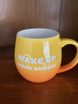 $9.99 • Buy Dunkin Donuts 20oz Wake Up Drink Dunkin Be Awesome Ceramic Mug Orange Ombre