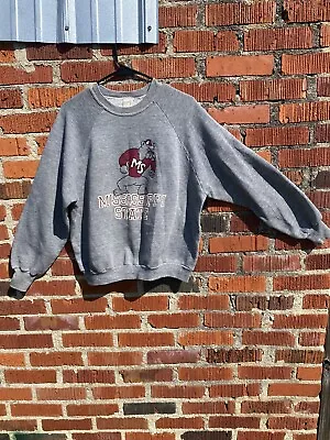 Vintage 1980's Mississippi State Bulldogs Bully Sportwear Xl Crewneck Sweatshirt • $44.99