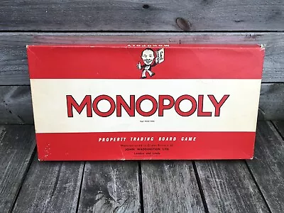 CLASSIC Vintage MONOPOLY Board Game 1960s - RED Long Box -MISSING 1 CHANCE CARD • £15