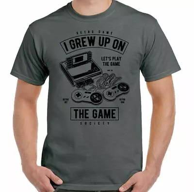 Gaming T-Shirt I Grew Up On The Game Mens Funny Retro Video ZX Spectrum Atari PC • £10.98